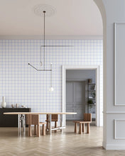 Load image into Gallery viewer, Grid Large Thin - Blue Lines on White Background