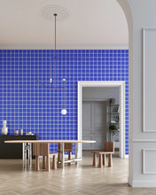 Load image into Gallery viewer, Grid Large Bold - White Lines on Blue Background