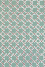Load image into Gallery viewer, Lattice Cane - Light Olive & Red Wallcovering