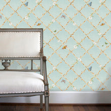 Load image into Gallery viewer, Bamboo & Butterflies Grasscloth Wallcovering