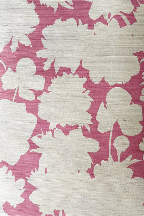 Judith Rose Floral Grasscloth Wallpaper