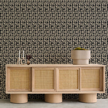 Load image into Gallery viewer, Totem Noir on Nude Wallcovering