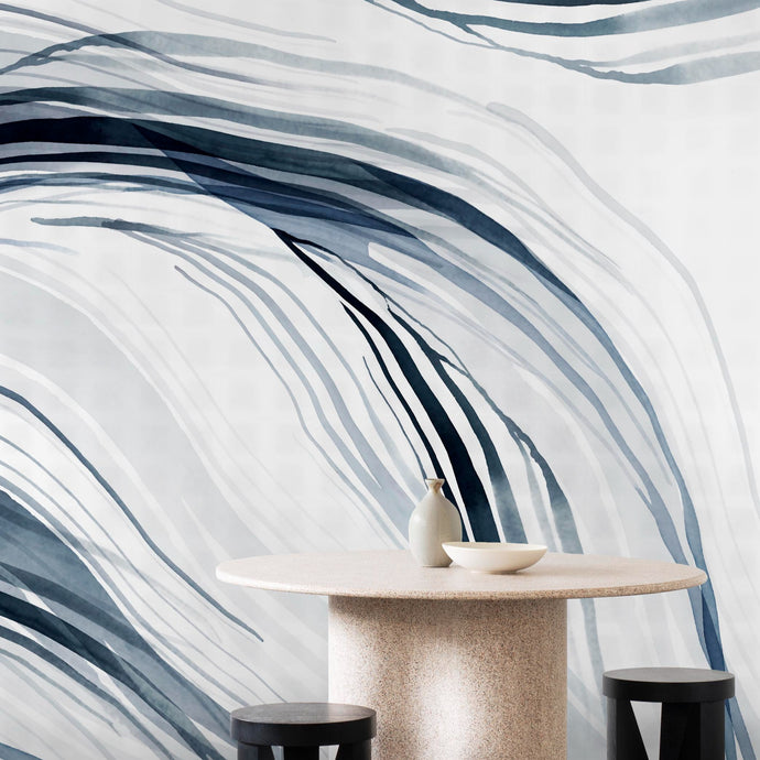 Wave Silver Sapphire Wallpaper