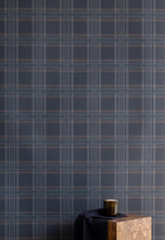 Load image into Gallery viewer, London Plaid Slate Paperback Linen