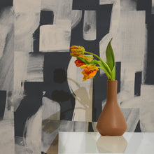 Load image into Gallery viewer, Agolise - White Tea on Charcoal Wallcovering
