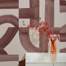 Load image into Gallery viewer, Brute - Mulberry on Blush Wallcovering