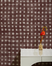 Load image into Gallery viewer, Crosswise - Mulberry on Blush Wallcovering