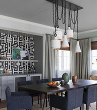 Load image into Gallery viewer, 81613 Black White Sisal Grasscloth Wallcovering