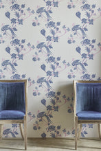 Load image into Gallery viewer, Vintage Bird Trail - Blue Pink Wallcovering