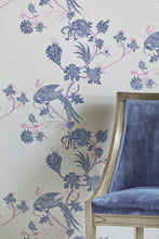 Load image into Gallery viewer, Vintage Bird Trail - Blue Pink Wallcovering