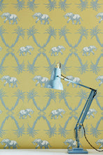 Load image into Gallery viewer, Elephant Palm - Ochre Blue Wallcovering