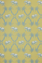 Load image into Gallery viewer, Elephant Palm - Ochre Blue Wallcovering