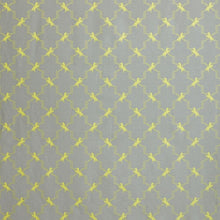 Load image into Gallery viewer, Horse Trellis - Acid Yellow on Grey Fabric