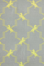 Load image into Gallery viewer, Horse Trellis - Acid Yellow on Grey Fabric
