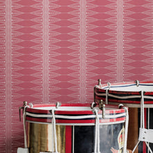 Load image into Gallery viewer, Indian Stripe - Snug Red Wallcovering