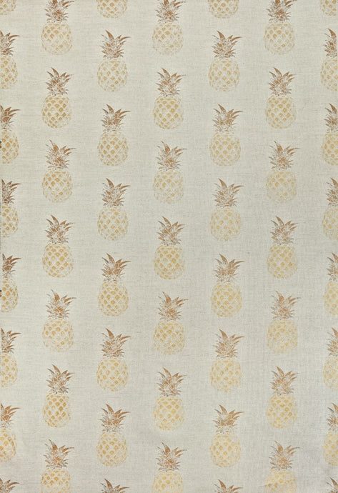 Pineapple - Gold on Natural Fabric