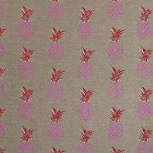 Load image into Gallery viewer, Pineapple - Pink Red on Natural Fabric