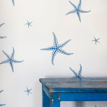Load image into Gallery viewer, Starfish - Blue on Parchment Wallcovering