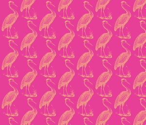 Blue Heron Hot Orchid Coral Fabric