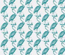 Load image into Gallery viewer, Blue Heron White Peacock Fabric