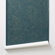 Load image into Gallery viewer, Contour - Gold on Blue Wallcovering