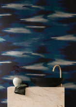 Load image into Gallery viewer, River Metallic Weave Deep Blue Type II Wallcovering
