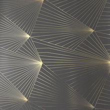 Load image into Gallery viewer, Fan Gold Lead Grey Wallcovering