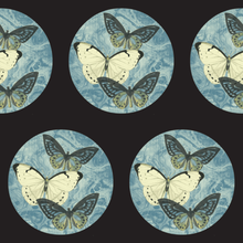 Load image into Gallery viewer, Flamethrower Butterflies Black Fabric