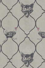 Load image into Gallery viewer, Fox & Hen - Charcoal/Pink on Natural Fabric