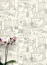 Load image into Gallery viewer, Home Black Cream Wallcovering