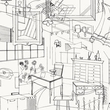Load image into Gallery viewer, Home Black Cream Wallcovering