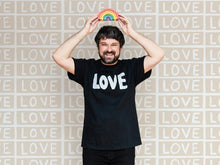 Load image into Gallery viewer, Love by Larry Yes - Taupe on White Wallcovering