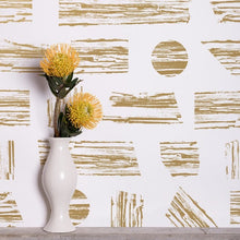 Load image into Gallery viewer, Goldendale - Gold on White Wallcovering