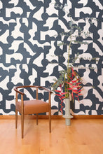 Load image into Gallery viewer, Mixed Signals - Gunmetal on White Wallcovering