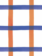Load image into Gallery viewer, Natural Gifts - Terra Cotta and Yves Blue on White Wallcovering
