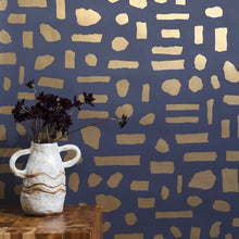 Load image into Gallery viewer, The Pearl - Gold on Charcoal Wallcovering