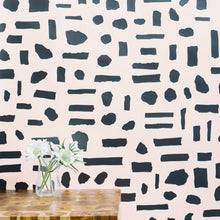 Load image into Gallery viewer, The Pearl - Gunmetal on Blush Wallcovering