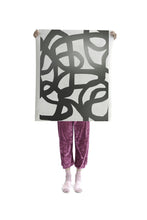 Load image into Gallery viewer, Le Freak - Gunmetal on Cream Wallcovering