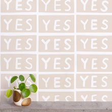 Load image into Gallery viewer, Yes by Larry Yes - Taupe on White Wallcovering