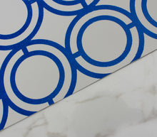 Load image into Gallery viewer, Palladian Loop Navy Blue Wallcovering