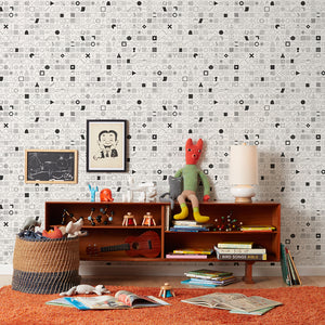 100 Things - Black on White Wallcovering