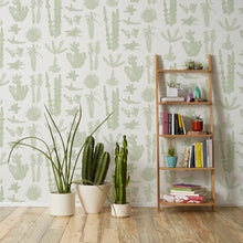 Load image into Gallery viewer, Pointy - Green on Off-White Wallcovering