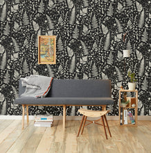 Load image into Gallery viewer, Forage - Parchment on Black Wallcovering