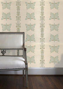 Mariposa in Verde Grasscloth Wallcovering