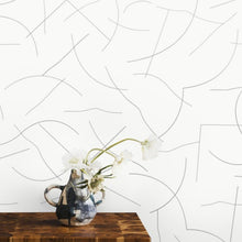 Load image into Gallery viewer, Pavlova - Gunmetal on Cream Wallcovering