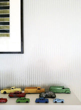 Load image into Gallery viewer, Pinstripe Black Silver Wallcovering