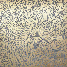 Load image into Gallery viewer, Pop Grey Flock on Gold Lustre Wallcovering