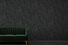 Load image into Gallery viewer, Pop Black Flock on Black Wallcovering