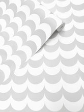 Load image into Gallery viewer, Scoop Grey on White Wallcovering