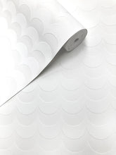 Load image into Gallery viewer, Scoop White Flock on White Wallcovering